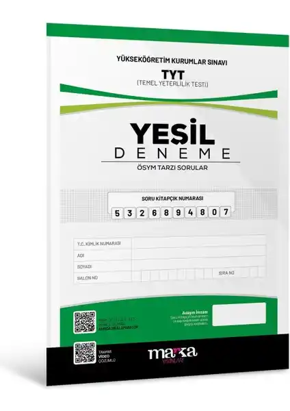 Marka Yayınları 2025 TYT Yeni Nesil Yeşil Deneme Tamamı Video Çözümlü Ürün İncelemesi