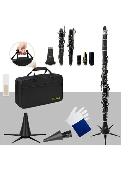 Midex BNS-4000 Profesyonel Pak Sol Klarnet Yüksek Kalite ve Kapsamlı Set