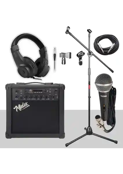 Midex MGA-25BK-PAK Elektro Gitar Amfisi: Taşınabilir ve Çok Fonksiyonlu Profesyonel Ses Çözümü