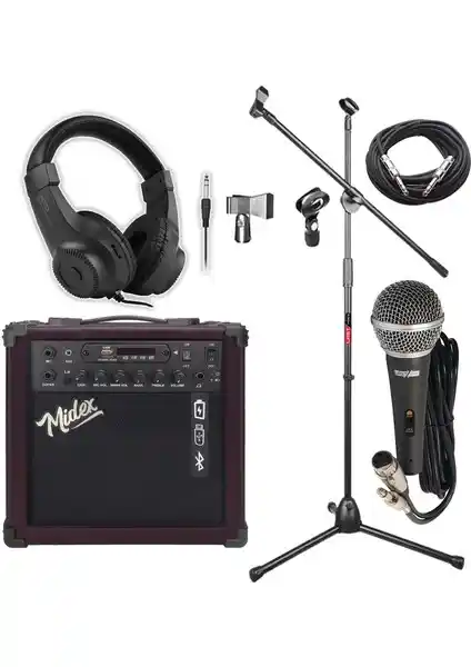 Midex MGA-25BN-PAK Elektro Gitar Amfisi: Taşınabilir ve Çok Fonksiyonlu Ses Çözümü