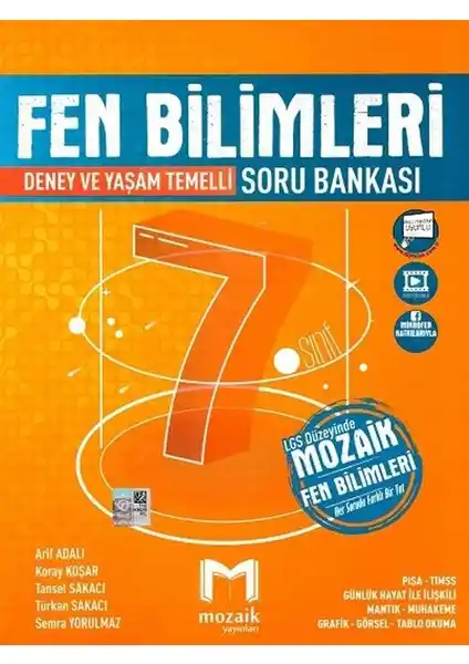 Mozaik Yayınları 7. Sınıf Fen Bilimleri Soru Bankası 2025 Güncel İçerik ve Uyumlu Eğitim Kaynağı