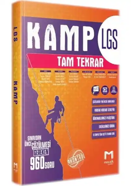 Mozaik Yayınları 8. Sınıf LGS Kamp Tam Tekrar Kitabı Güvenilir ve Güncel Soru Bankası