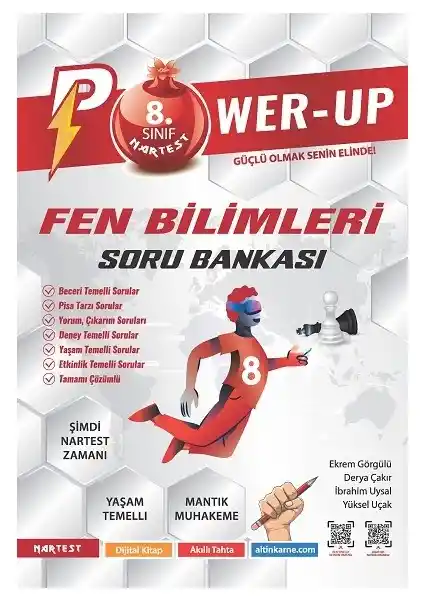 Nartest 8. Sınıf Power-Up Fen Bilimleri Soru Bankası Güncel İçerik ve Dayanıklı Tasarım