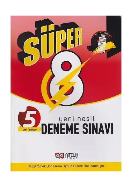 Nitelik Yayınları 8. Sınıf LGS Süper 5'li Deneme Kitabı Güncel Müfredat İçin Optimize Edilmiş