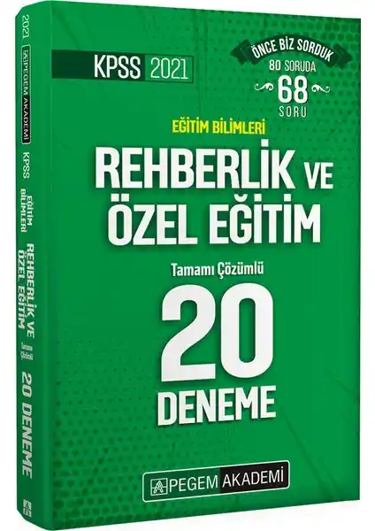 Pegem Akademi KPSS 2021 Eğitim Bilimleri Rehberlik ve Özel Eğitim Tamamı Çözümlü 20 Deneme