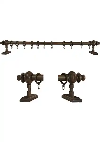 Perdejim Ceviz ve Meşe Raysız Ahşap Rustik Perde Askısı Karşılaştırması