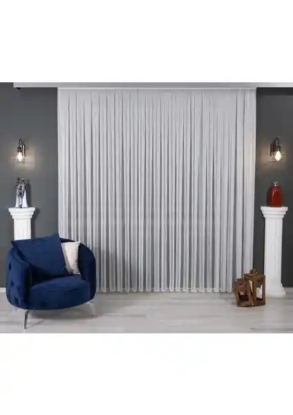 Perhal Taç Zincir Tül Perde Karşılaştırması 1/2 Seyrek Pile ve 1/3 Sık Pile Modeli
