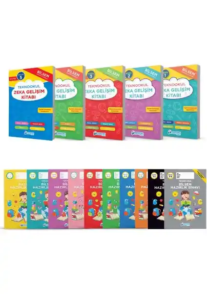 Teknookul 1. Sınıf BİLSEM Sınavına Hazırlık 5'li Kitap Seti Zeka ve Dikkat Gelişimini Destekler