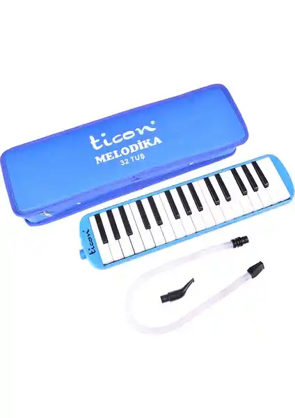 Ticon 32 Tuşlu Çantalı Melodika Mavi En Uygun Müzik Öğrenme ve Hobi Enstrümanı