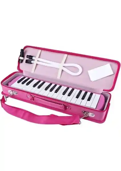 Ticon 32 Tuşlu Çantalı Melodika Pembe Çocuklar İçin Güvenli ve Eğlenceli Müzik Enstrümanı