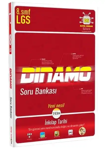 Tonguç Akademi 8. Sınıf İnkılap Tarihi Dinamo Soru Bankası Güncel ve Teknolojik Öğrenme Aracı