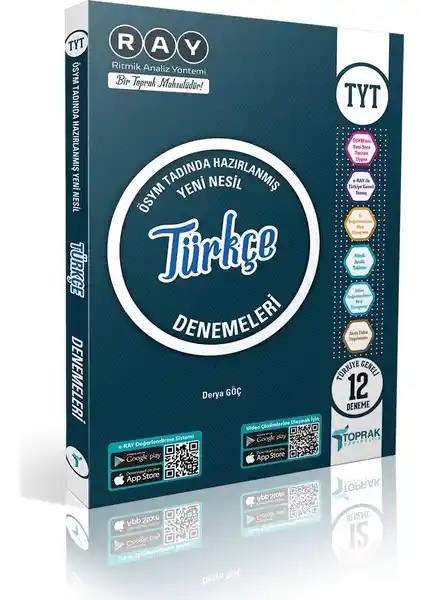 Toprak Yayıncılık tarafından hazırlanan kapsamlı TYT Türkçe Deneme Kitabı 12. sınıf öğrencileri için