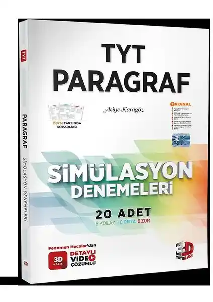 TYT Simülasyon Paragraf Denemeleri Kitabı 2024 Güncel Çözümler ve Pratik Soru Bankası