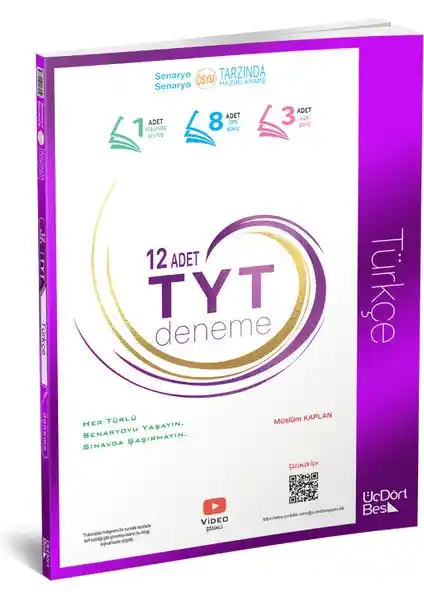 ÜçDörtBeş Yayınları TYT Türkçe 12'li Deneme Seti Güncel İçeriklerle Sınava Hazırlık