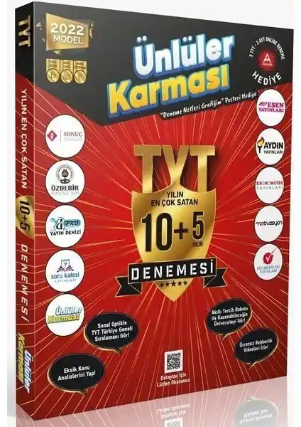Ünlüler Karması TYT 2022 10+5 Deneme Seti Sınav Hazırlığı ve Pratik İçin Güçlü Bir Araç