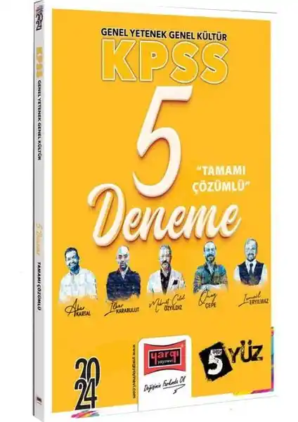 Yargı Yayınevi 2024 KPSS Tamamı Çözümlü 5 Deneme Kitabı Sınava Hazırlık İçin Güvenilir Kaynak
