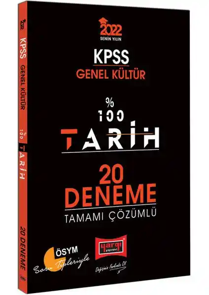 Yargı Yayınevi KPSS 2022 Genel Kültür Tarih Tamamı Çözümlü 20 Deneme Sınav Kaynağı