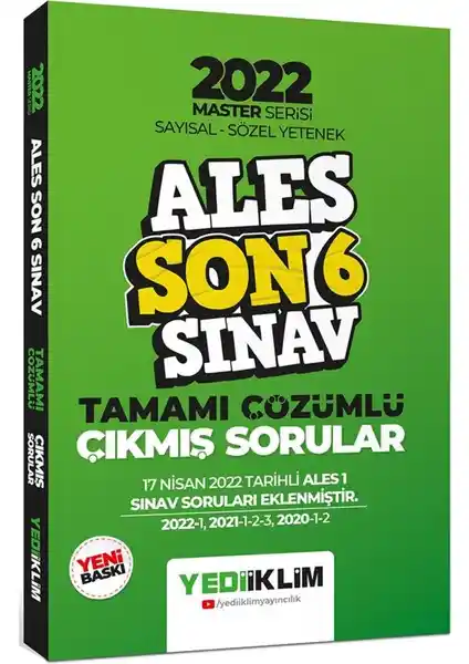 Yediiklim ALES 2022 Master Serisi Sayısal ve Sözel Yetenekler İçin Tam Çözüm Kitabı