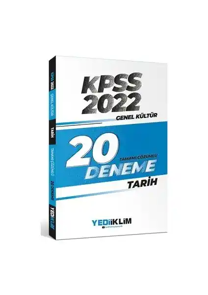 Yediiklim Yayınları 2022 KPSS Genel Kültür Tarih Tamamı Çözümlü 20 Deneme Sınavı İnceleme ve Değerlendirme