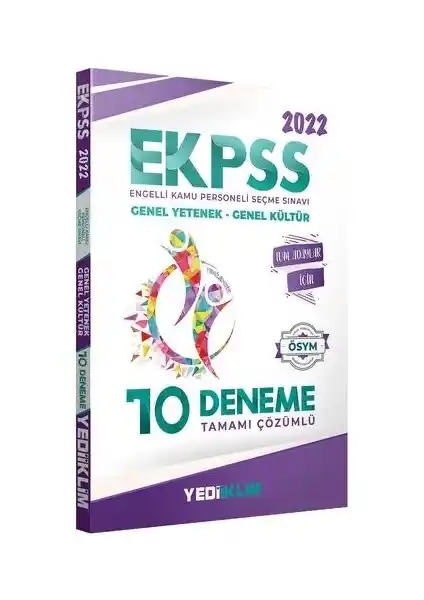 Yediiklim Yayınları EKPSS 2022 Tamamı Çözümlü 10 Deneme Sınava Hazırlık Kitabı