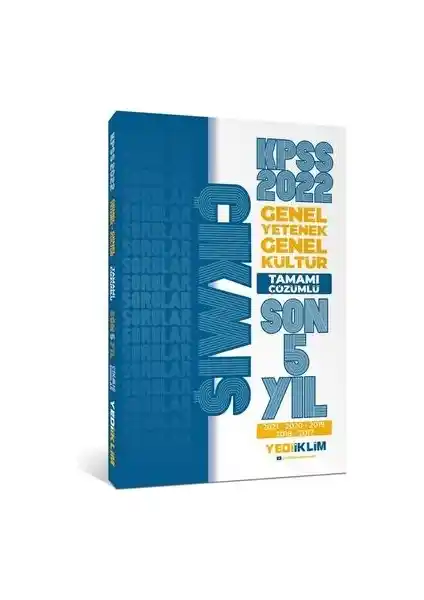 Yediiklim Yayınları KPSS 2022 Genel Yetenek ve Genel Kültür Çözümlü Soru Kitabı