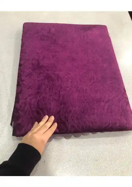 Türkanlar Home Mor Süngerli Koltuk Örtüsü ile Velerde Süt Rengi Çift Çekyat Örtüsü Örtüsü
