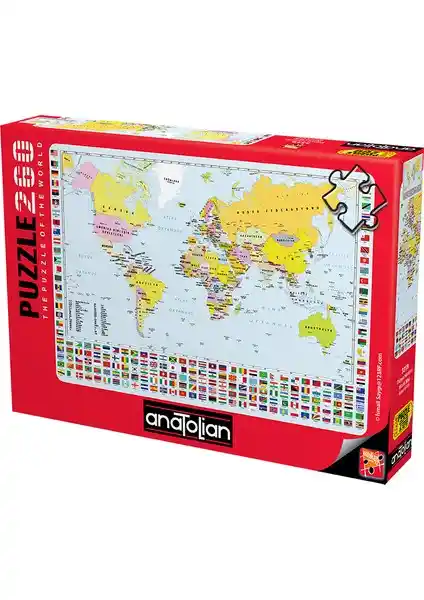 Anatolian 260 Parça XL Dünya Haritası Puzzle - Eğlenceli ve Eğitici Zihin Geliştirici Ürün