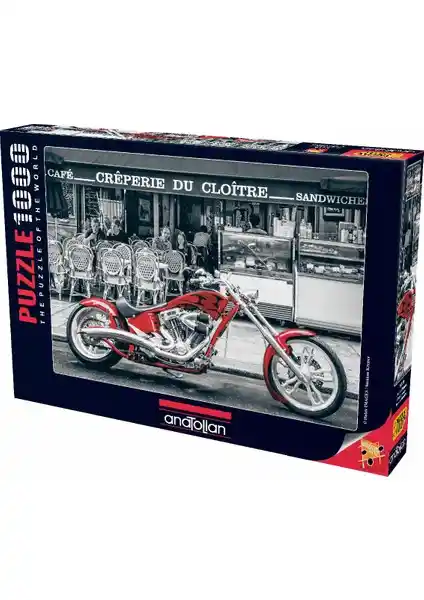 Anatolian Kırmızı Chopper Puzzle 1000 Parça Motor Temalı Zihinsel Gelişim ve Hobi Ürünü