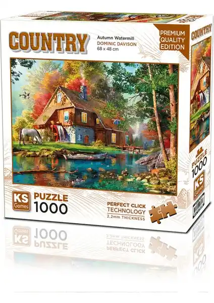 Autumn Watermill 1000 Parça Puzzle Doğa Temalı ve Çevre Dostu Bir Eğlence Seçeneği