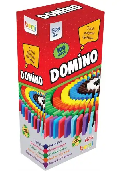 Bemi Domino Doğal Ahşap 100 Parça Çocuklar ve Aileler İçin Eğlenceli Oyun Seçeneği