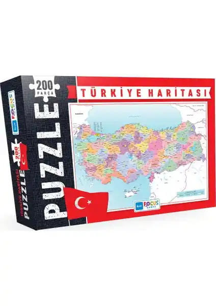 Blue Focus Türkiye Haritası 204 Parça Puzzle ile Çocuklar İçin Eğitici ve Eğlenceli Öğrenme Deneyimi