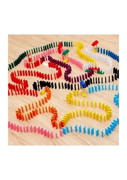 Blueway Ahşap 360 Parça Domino Taşı Eğlence Oyunu Çocuklar İçin Yaratıcı ve Geliştirici Set