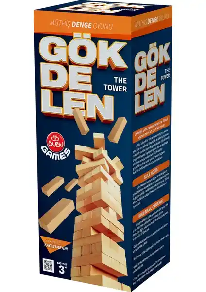 Bubu Gökdelen-Jenga: Dayanıklı Ahşap Denge Oyunu Çocuklar ve Yetişkinler İçin