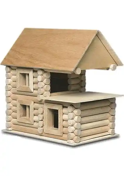 Dedemin Evi Doğal Ahşap Maket Ev: Çocuklar İçin Güvenli ve Eğitici Oyun Deneyimi