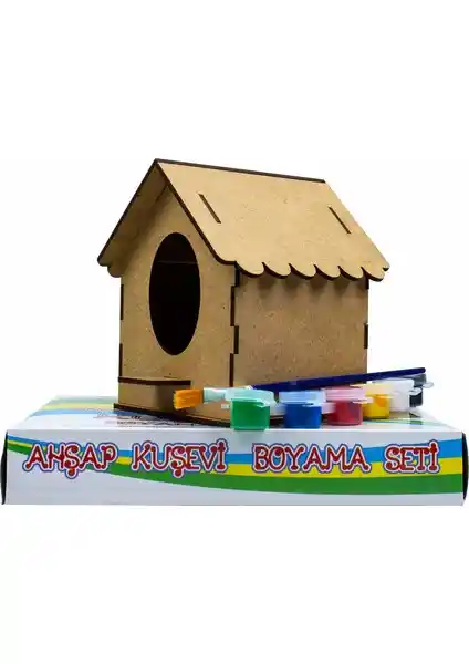 Emin İş Eğitim Boyama Ahşap Kuş Evi Seti Çocuklar İçin Yaratıcı ve Eğitici Aktivite