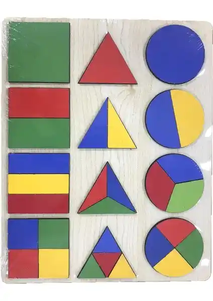 Farbu Renkli Şekiller 30 Parçalı Eğitici Ahşap Puzzle Çocuklar İçin Gelişim Destekleyici