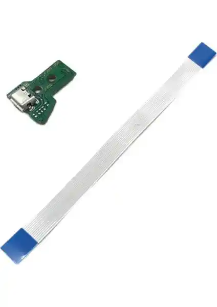 Feza Ps4 Dualshock 4 JDS-055 USB Soketi ve 12 Pin Şerit Kablo Yedek Parça