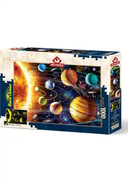 Güneş Sistemi Neon Puzzle 1000 Parça Ev Dekorasyonu İçin Modern Sanat Eseri