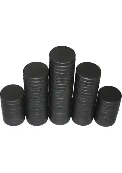 HDG Yuvarlak Siyah Mıknatıs Dekoratif ve Fonksiyonel Manyetik Tutucu 15x3 mm