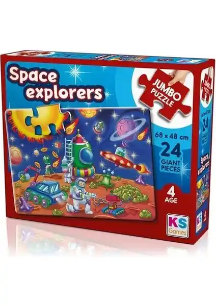 KS Games Space Explorers 24 Parça Jumbo Boy Puzzle Uzay Temalı Eğitici Oyun