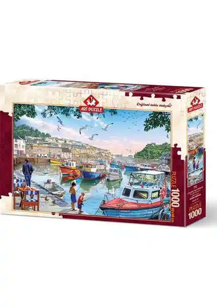 Limandaki Küçük Balıkçılar Temalı 1000 Parça Puzzle, Yüksek Kalite ve Detaylı Tasarım