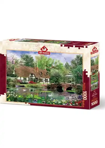 Nilüfer Çiçekleri Temalı 1000 Parça Puzzle Yüksek Kalite ve Estetik Tasarım