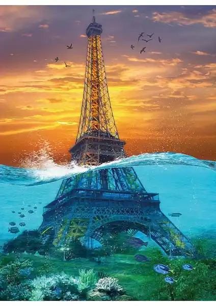 Nova Puzzle 1000 Parça Sürreal Eyfel Kulesi Puzzle Sanat ve Zeka Gelişimine Katkı Sağlar