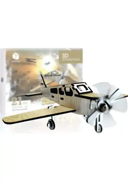 Pershang Aircraft 21 Parça Ahşap 3D Puzzle ile Yaratıcı ve Eğitici Zeka Geliştirici Deneyim