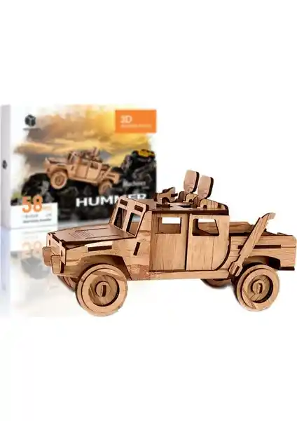 Pershang Hummer Araba 3D Ahşap Puzzle Çocuklar İçin Eğitici ve Güvenilir Oyun Seçeneği
