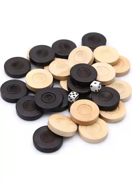 Pusula Oyun Şimşir Ağacından 35 mm Tavla Pulu Doğal Malzeme ve El İşçiliğiyle Üretilmiş