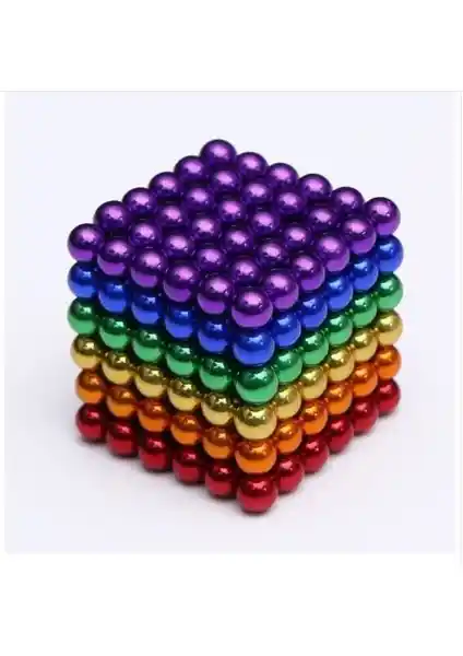 Realx Renkli Manyetik Mıknatıs Toplar 216 Adet Çocuk ve Yetişkinler İçin Eğlenceli Zeka Oyunu