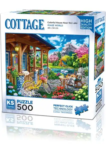 Renkli Göl Kenarında 500 Parçalık Puzzle - Yüksek Kalite ve Sürdürülebilirlik