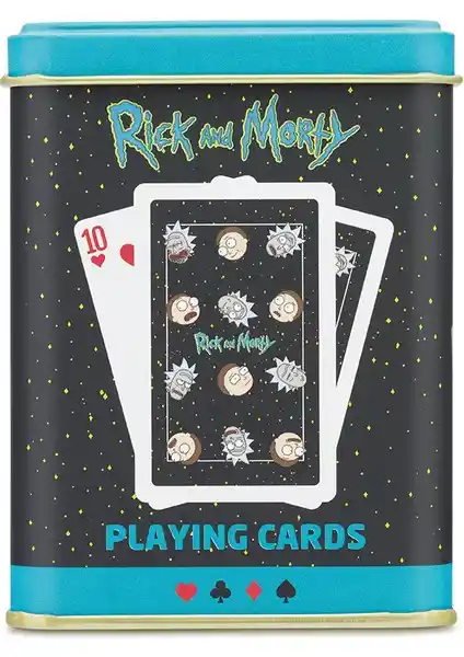 Rick and Morty Temalı Metal Kutu İskambil Kağıdı Yüksek Kalite ve Koleksiyon Değeri