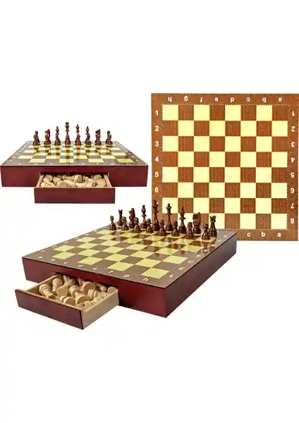 Sedef Okey Polyester Satranç Takımı Çekmeceli Şık ve Dayanıklı Tasarım
